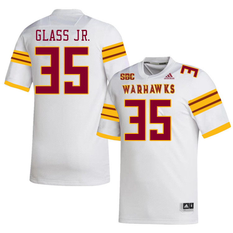 #35 Carl Glass Jr. Louisiana-Monroe Warhawks College Football Jerseys Stitched-White